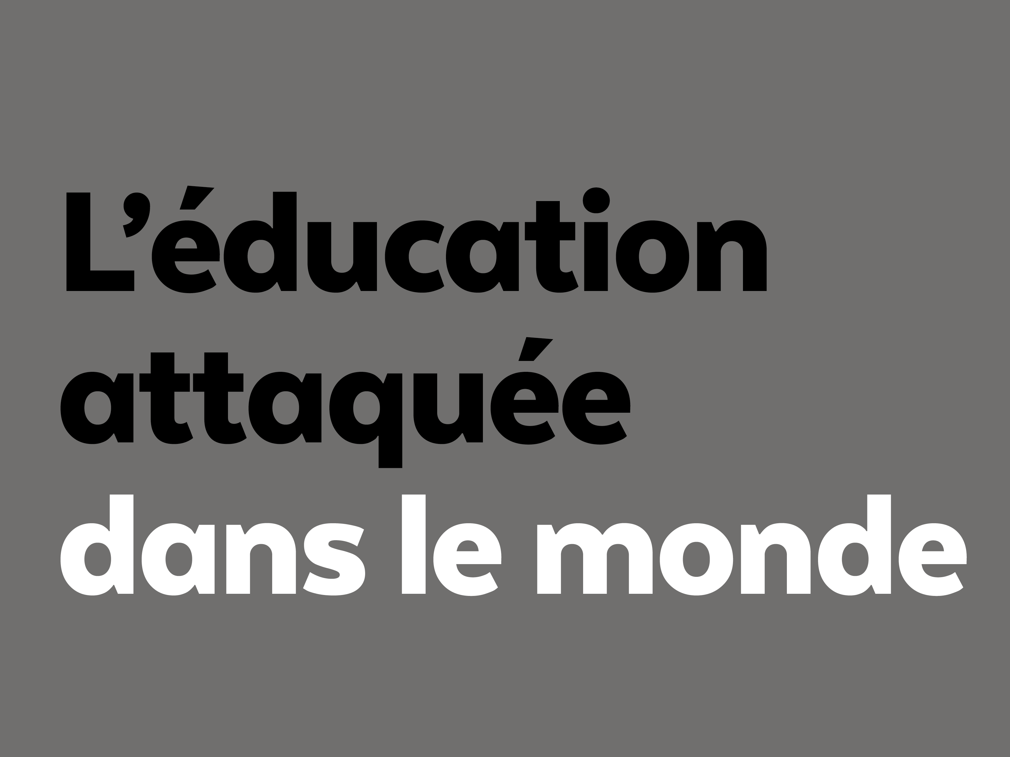 Éducation attaquée dans le monde